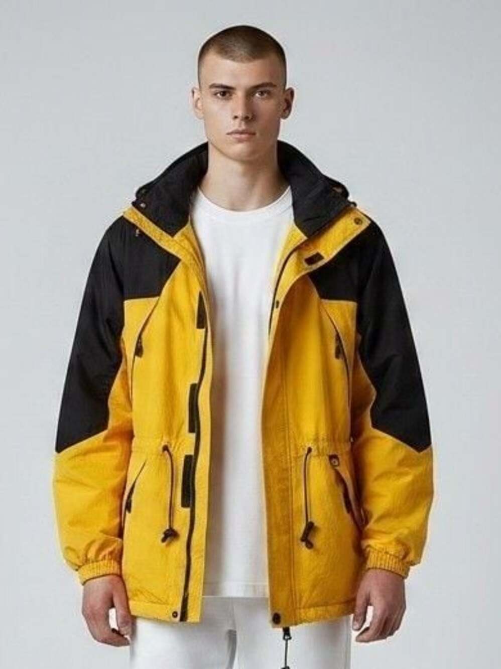 Obermeyer Vintage 90s Yellow and Black Ski Jacket Coat